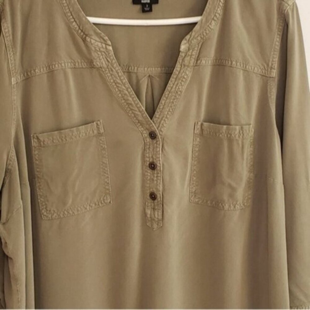 torrid Olive Green Button-Front Utility Tunic - Picture 5 of 14
